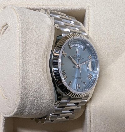 Rolex Day-date Platinum Ice Blue 2024 New Dial
