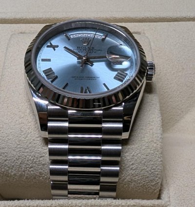 Rolex Day-date Platinum Ice Blue 2024 New Dial
