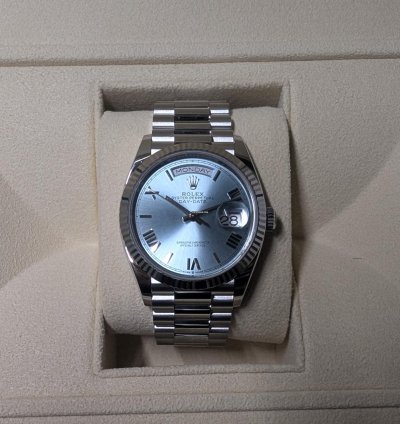 Rolex Day-date Platinum Ice Blue 2024 New Dial