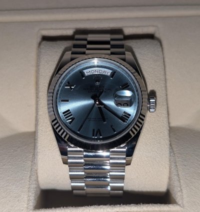 Rolex Day-date Platinum Ice Blue 2024 New Dial