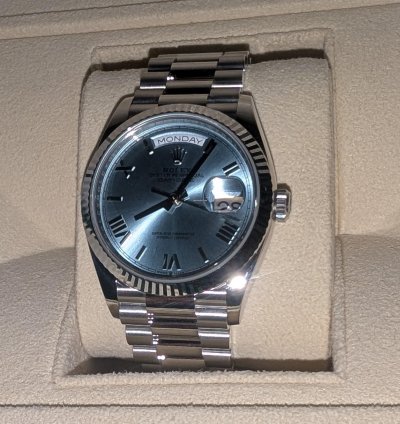 Rolex Day-date Platinum Ice Blue 2024 New Dial