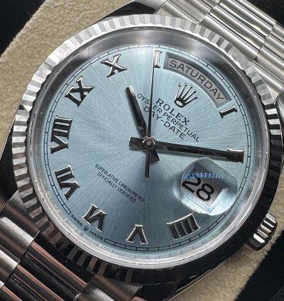 Rolex Day-date Platinum Ice Blue Dial Unworn