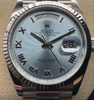 Rolex Day-date Platinum Ice Blue Dial Unworn
