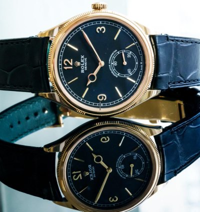 Rolex 1908 Yellow Gold Black Alligator Strap