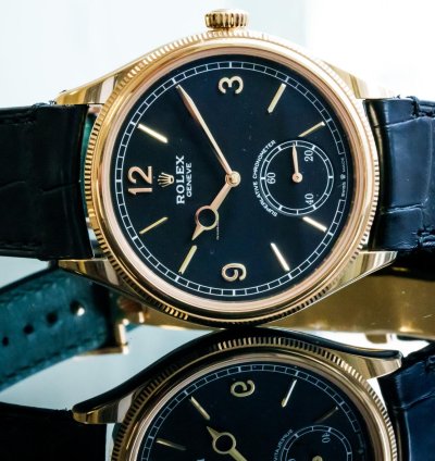 Rolex 1908 Yellow Gold Black Alligator Strap