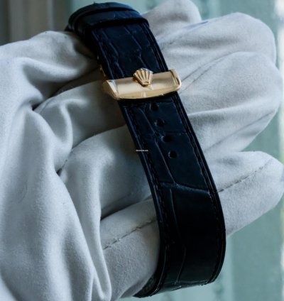 Rolex 1908 Yellow Gold Black Alligator Strap