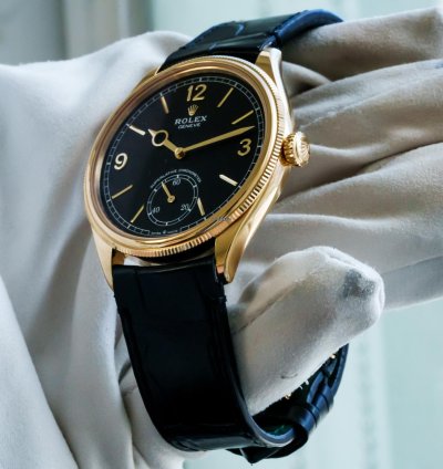Rolex 1908 Yellow Gold Black Alligator Strap