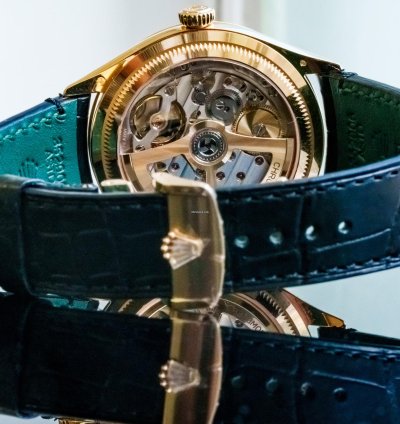 Rolex 1908 Yellow Gold Black Alligator Strap