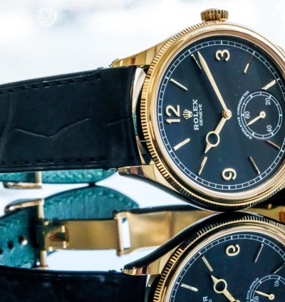 Rolex 1908 Yellow Gold Black Alligator Strap