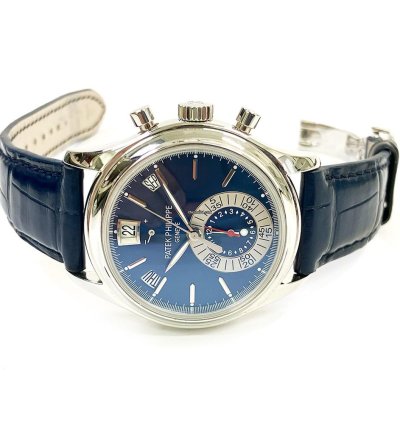 Patek Philippe Annual Calendar Chronograph Blue Dial 5960p-015
