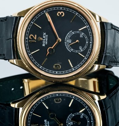 Rolex 1908 Yellow Gold Black Alligator Strap