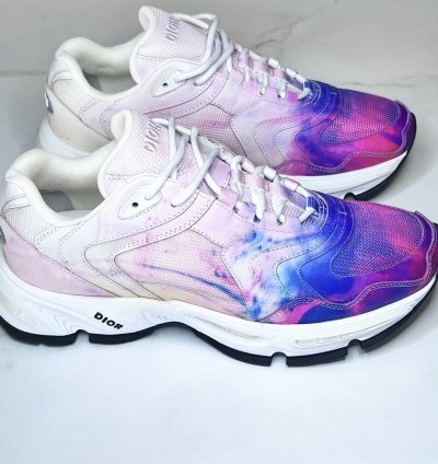 Christian Dior Cd1 Tie-dye Daniel Arsham Sneakers In Pink