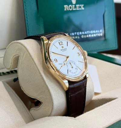 Rolex 1908 Yellow Gold White Dial Full Set 2024