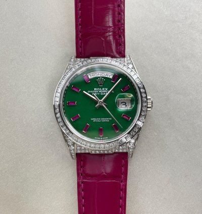 Rolex Day-date With Diamonds Jade Dial 128459tbr