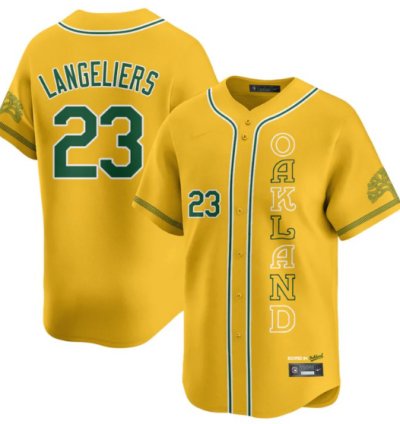 Shea Langeliers Jersey 23 Oakland Athletics City Connect Concept Stitched Yellow