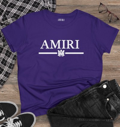 Amiri Core Womens Shirt Purple Softstyle Tee Made Usa