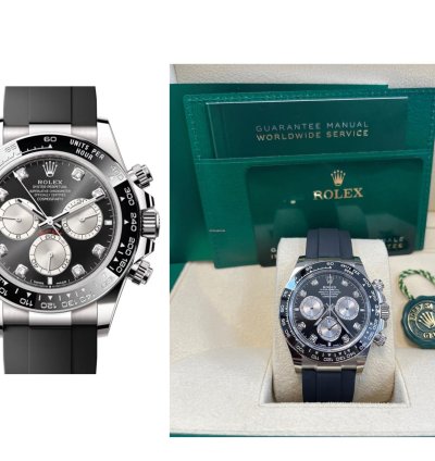 Rolex Black Cerachrom Bezel - Black And Silver Diamond Dial - Oysterflex Strap 126519ln