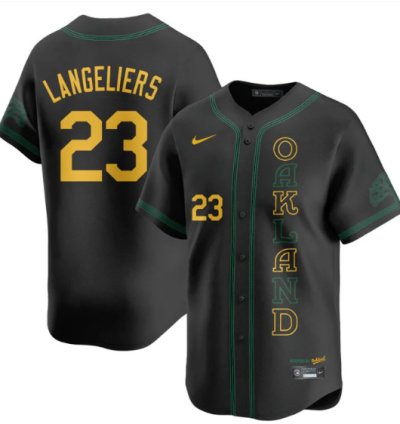 Shea Langeliers Jersey 23 Oakland Athletics City Connect Concept Stitched Black
