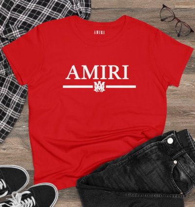 Amiri Core Womens Shirt Red Softstyle Tee Made Usa