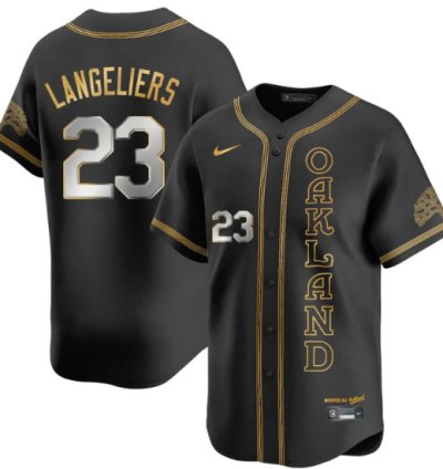 Shea Langeliers Jersey 23 Oakland Athletics City Connect Concept Stitched Black Gold