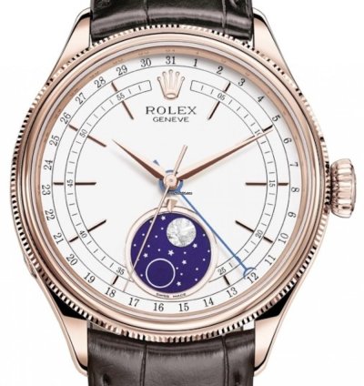 Rolex Cellini Moonphase 50535 White Dial Brown Strap Unworn 2023
