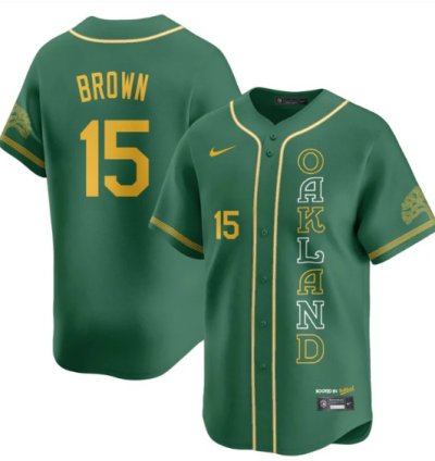 Seth Brown Jersey 15 Oakland Athletics City Connect Concept Stitched Green