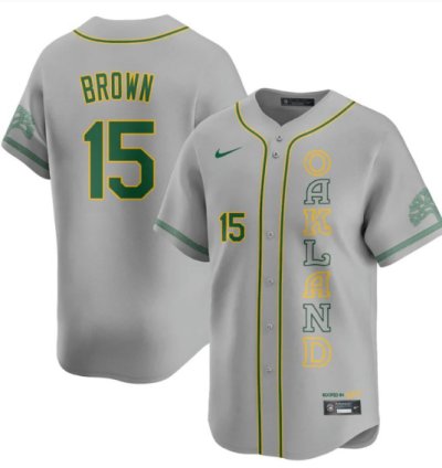 Seth Brown Jersey 15 Oakland Athletics City Connect Concept Stitched Gray