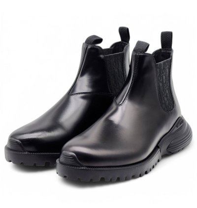 Combat Chelsea Boots - Polished Calfskin - Black - 45 12us