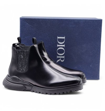 Combat Chelsea Boots - Polished Calfskin - Black - 45 12us