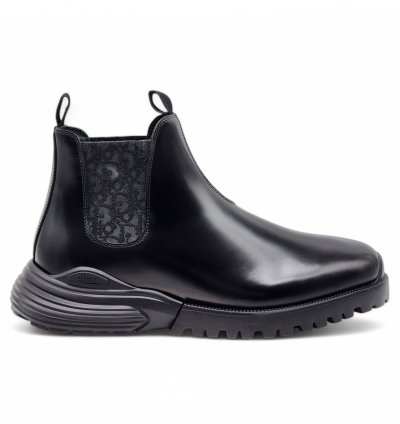 Combat Chelsea Boots - Polished Calfskin - Black - 45 12us