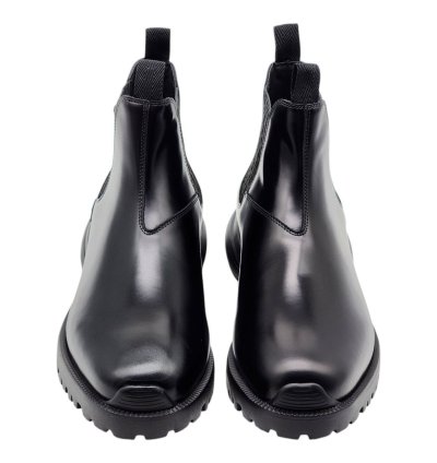 Combat Chelsea Boots - Polished Calfskin - Black - 45 12us
