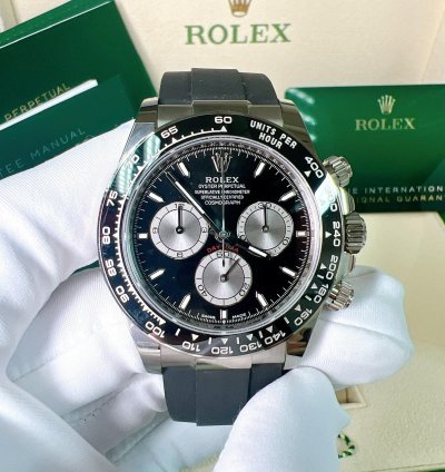 Rolex Daytona 2025 New Daytona White Gold Black Oysterflex