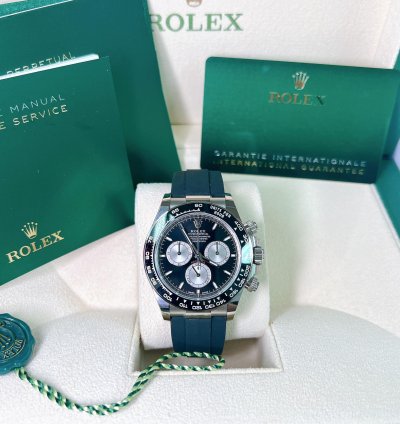 Rolex Daytona 2025 New Daytona White Gold Black Oysterflex