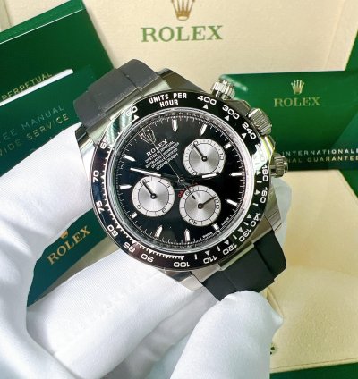 Rolex Daytona 2025 New Daytona White Gold Black Oysterflex