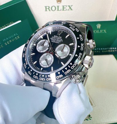 Rolex Daytona 2025 New Daytona White Gold Black Oysterflex