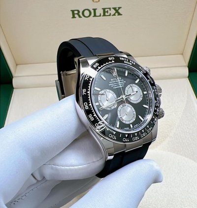 Rolex Daytona 2025 New Daytona White Gold Black Oysterflex
