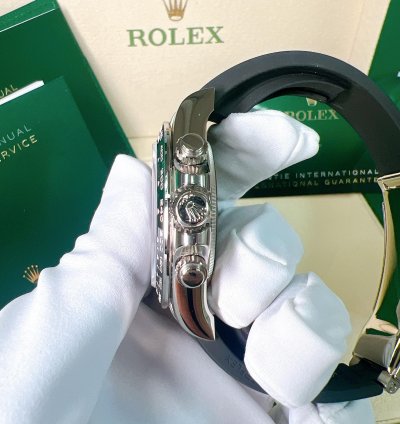 Rolex Daytona 2025 New Daytona White Gold Black Oysterflex