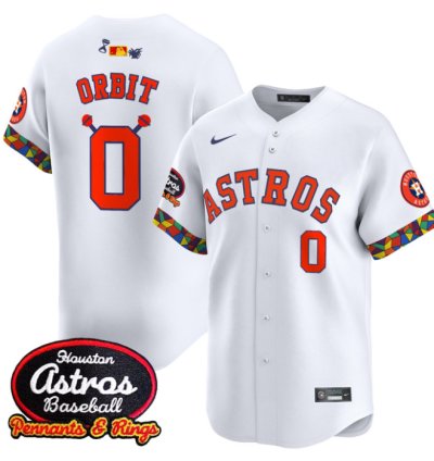 Orbit Jersey 0 Houston Astros X El Tiempo Cantina Vapor Premier Limited Stitched White