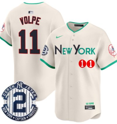 Anthony Volpe Jersey 11 New York Yankees City Connect Vapor Premier Limited Stitched Cream