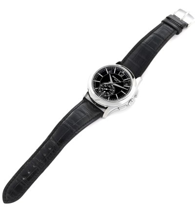 Patek Philippe Annual Calendar Chronograph Complications Annual Calendar Black Dial Platinum Watch 5905