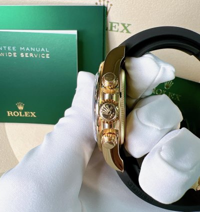 Rolex Daytona 2025 New Daytona Yellow Gold Black Diamond Oysterflex
