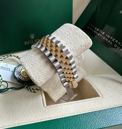 Rolex Datejust 31 2023 Two Tone Yellow Gold Mother Of Pearl Dial Fluted Bezel Jubilee Bracelet
