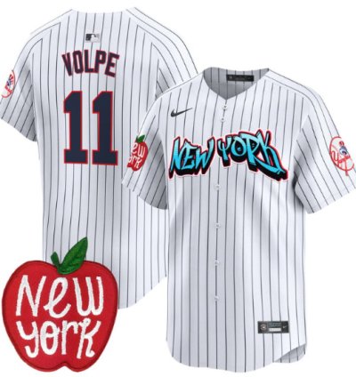 Anthony Volpe Jersey 11 New York Yankees Apple Patch Vapor Premier Limited Stitched Pinstripe