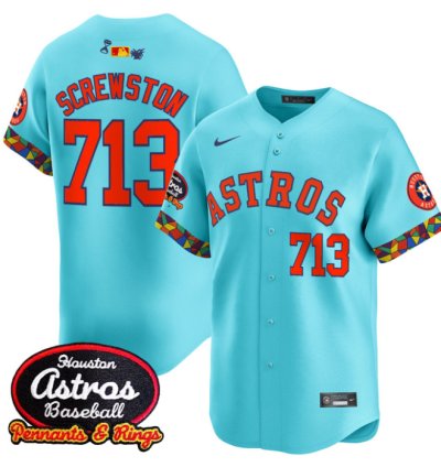 Screwston Jersey 713 Houston Astros X El Tiempo Cantina Vapor Premier Limited Stitched Teal