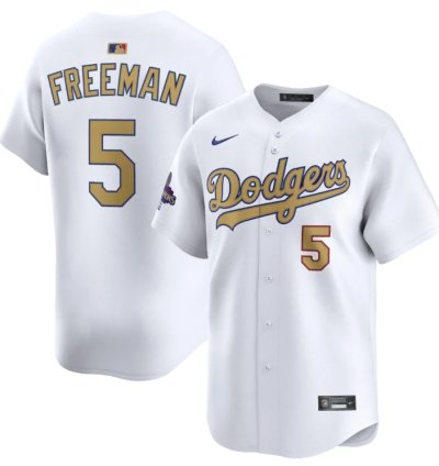 Freddie Freeman 5 Los Angeles Dodgers 2025 Gold Collection Limited Men Jersey - White