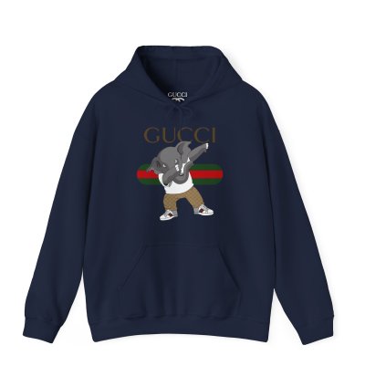 Gucci Elephant Navy Hoodie - Size Usa
