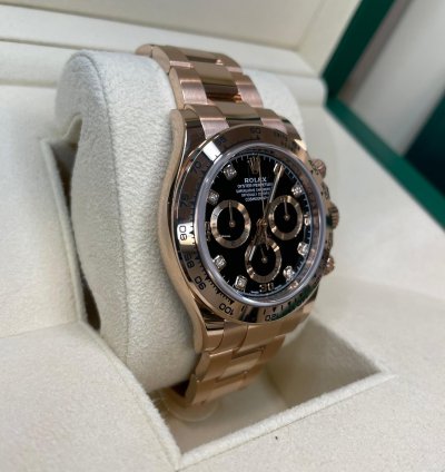 Rolex Daytona rose Gold Black Diamond Dot Dial