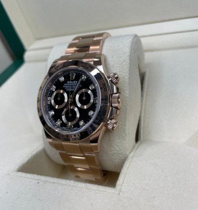 Rolex Daytona rose Gold Black Diamond Dot Dial