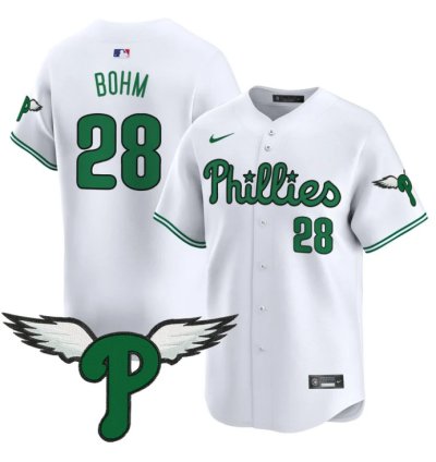 Alec Bohm Jersey 28 Philadelphia Phillies 2025 Vapor Premier Limited Stitched White