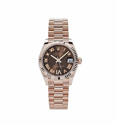 Rolex Datejust 31 278275 Ladies Rose Gold Diamond Chocolate Dial President 2024